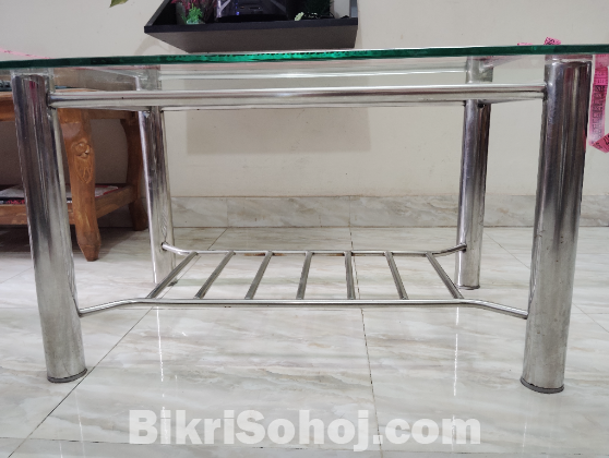 SS Steel & Glass Tea Table